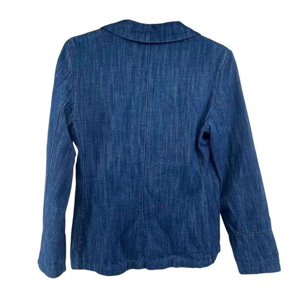 ECO Italy Women’s Dark Wash Denim Blazer Size 42 (US 6) Double Breasted - Picture 3 of 16